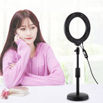PULUZ 6.2인치 16cm RGBW 라이트 + 원형 베이스 데스크탑 홀더 USB 조광 LED 링 브이로깅 사진 비디오 조명 콜드 슈 삼각대 볼 헤드 & 리모컨 포함, 데스크탑 마운트 + 6.2인치 RGBW / 리모컨