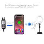 PULUZ 6.2인치 16cm RGBW 라이트 + 원형 베이스 데스크탑 홀더 USB 조광 LED 링 브이로깅 사진 비디오 조명 콜드 슈 삼각대 볼 헤드 & 리모컨 포함, 데스크탑 마운트 + 6.2인치 RGBW / 리모컨
