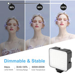 PULUZ 4-in-1 브이로깅 라이브 방송 LED 셀피 필 라이트 스마트폰 비디오 리그 키트, 마이크 + 삼각대 마운트 + 콜드 슈 삼각대 헤드 포함, 아이폰, 갤럭시, 화웨이, 샤오미, HTC, LG, 구글 및 기타 스마트폰용, 4-in-1 필 라이트 리그 키트