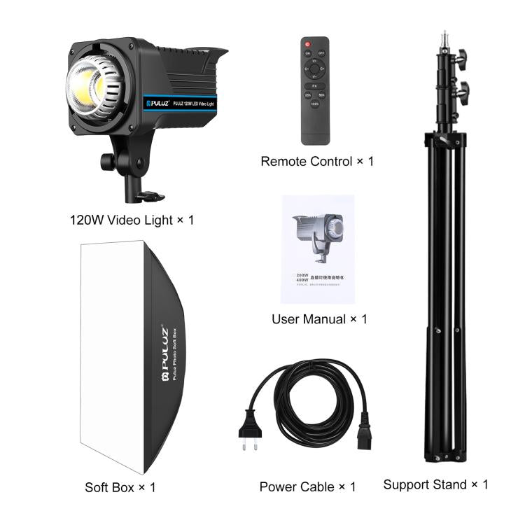 PULUZ 120W 사진 스튜디오 스트로브 플래시 라이트 키트 소프트박스 반사판 및 삼각대 포함, 직사각형 120W 2700K-6500K 라이트 키트 EU 플러그, 직사각형 120W 2700K-6500K 라이트 키트 UK 플러그, 직사각형 120W 2700K-6500K 라이트 키트 US 플러그