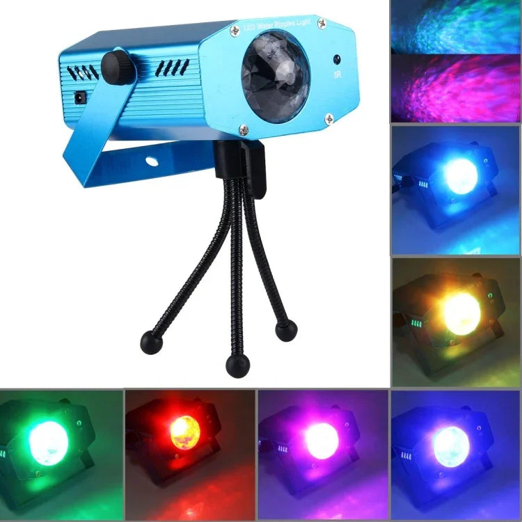 3W x 3 RGB 미니 물결 프로젝터 리모컨 포함, EU 플러그, EU 플러그