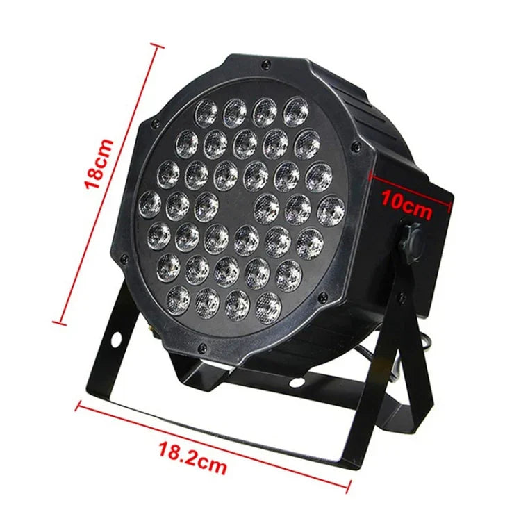 36W 36개 LED DMX512 RGB LED PAR 조명 리모컨 포함, 스트로브 + 사운드 컨트롤 + 자가 추진, AC 100-240V, RGB 리모컨 포함