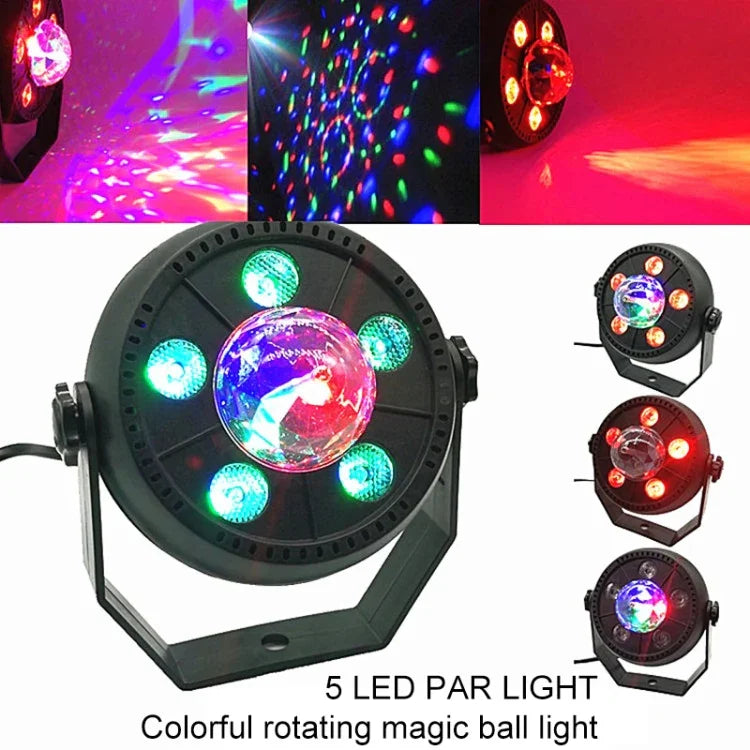 11W 5개 LED 다채로운 회전 마법 공 LED PAR 조명
