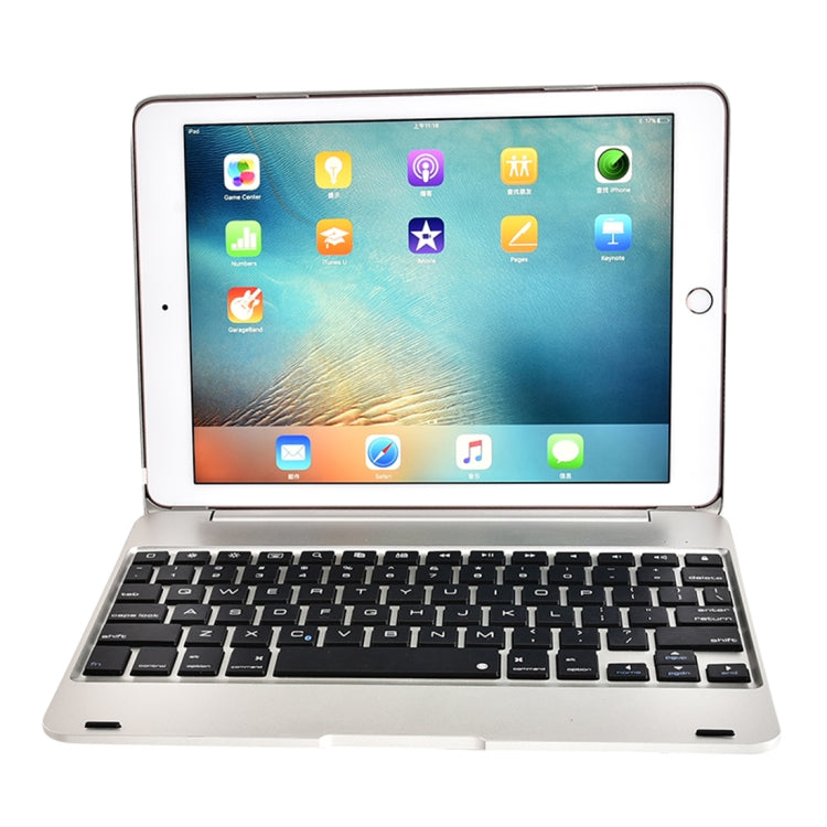 F19B iPad 9.7 (2017/2018) & iPad Air & Air 2 & iPad Pro 9.7 & New iPad 9.7인치 (2017)용 초슬림 ABS 가로 플립 태블릿 케이스 + 블루투스 키보드