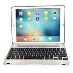 F19B iPad 9.7 (2017/2018) & iPad Air & Air 2 & iPad Pro 9.7 & New iPad 9.7인치 (2017)용 초슬림 ABS 가로 플립 태블릿 케이스 + 블루투스 키보드