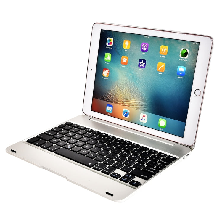 F19B iPad 9.7 (2017/2018) & iPad Air & Air 2 & iPad Pro 9.7 & New iPad 9.7인치 (2017)용 초슬림 ABS 가로 플립 태블릿 케이스 + 블루투스 키보드
