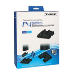 DOBE TP4-882 3-in-1 게임 콘솔 쿨링 팬 + 게임 보관 슬롯 + 게임 컨트롤러 충전 도크 소니 PS4 / PS4 Pro / PS4 Slim용, PS4 / PS4 Pro / PS4 Slim용