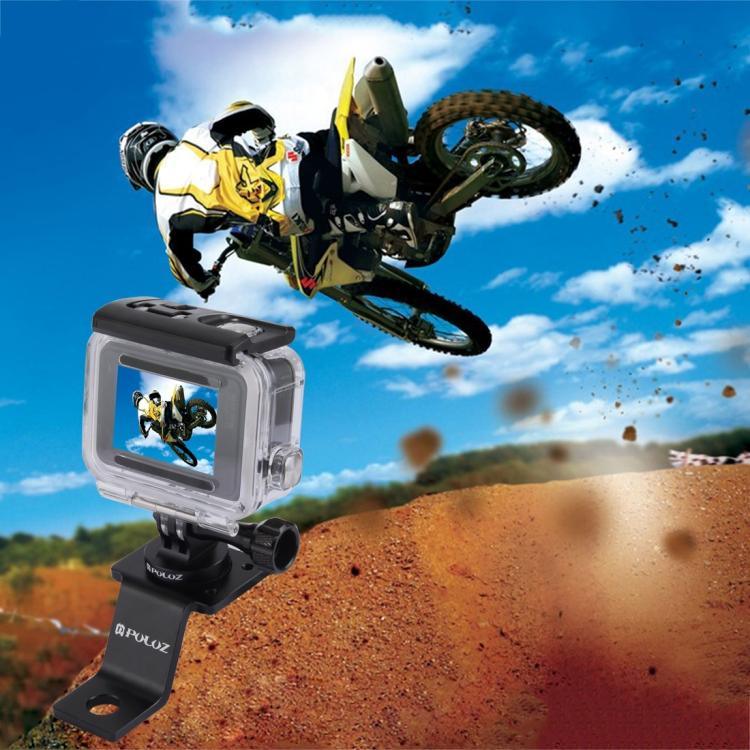 PULUZ 알루미늄 합금 오토바이 고정 홀더 마운트 삼각대 어댑터 및 나사 포함 GoPro, Insta360, DJI 및 기타 액션 카메라용, 고정 마운트 2 (블랙), 고정 마운트 2 (실버), 고정 마운트 2 (레드), 고정 마운트 2 (블루), 고정 마운트 2 (골드)