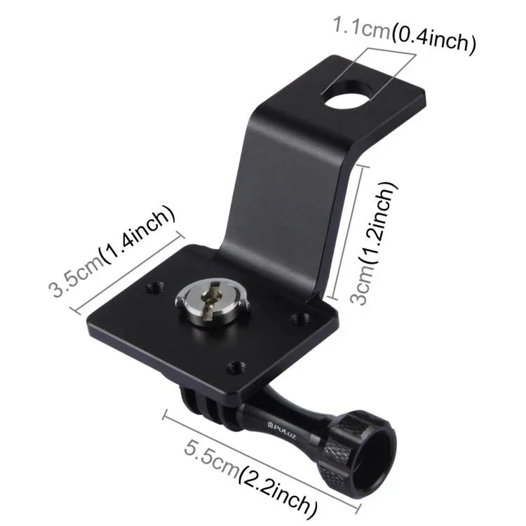 PULUZ 알루미늄 합금 오토바이 고정 홀더 마운트 삼각대 어댑터 및 나사 포함 GoPro, Insta360, DJI 및 기타 액션 카메라용, 고정 마운트 2 (블랙), 고정 마운트 2 (실버), 고정 마운트 2 (레드), 고정 마운트 2 (블루), 고정 마운트 2 (골드)