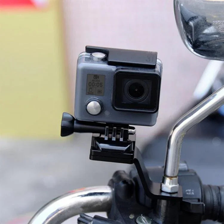 PULUZ 알루미늄 합금 오토바이 고정 홀더 마운트 삼각대 어댑터 및 나사 포함 GoPro, Insta360, DJI 및 기타 액션 카메라용, 고정 마운트 2 (블랙), 고정 마운트 2 (실버), 고정 마운트 2 (레드), 고정 마운트 2 (블루), 고정 마운트 2 (골드)