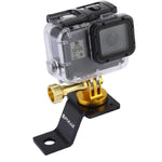 PULUZ 알루미늄 합금 오토바이 고정 홀더 마운트 삼각대 어댑터 및 나사 포함 GoPro, Insta360, DJI 및 기타 액션 카메라용, 고정 마운트 2 (블랙), 고정 마운트 2 (실버), 고정 마운트 2 (레드), 고정 마운트 2 (블루), 고정 마운트 2 (골드)
