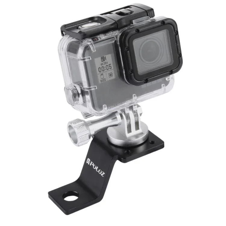 PULUZ 알루미늄 합금 오토바이 고정 홀더 마운트 삼각대 어댑터 및 나사 포함 GoPro, Insta360, DJI 및 기타 액션 카메라용, 고정 마운트 2 (블랙), 고정 마운트 2 (실버), 고정 마운트 2 (레드), 고정 마운트 2 (블루), 고정 마운트 2 (골드)
