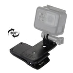 PULUZ GoPro, Insta360, DJI 및 기타 액션 카메라용 360도 회전 백팩 모자 리캠 마운트 퀵 릴리스 클램프 마운트, 모자 리캠 마운트