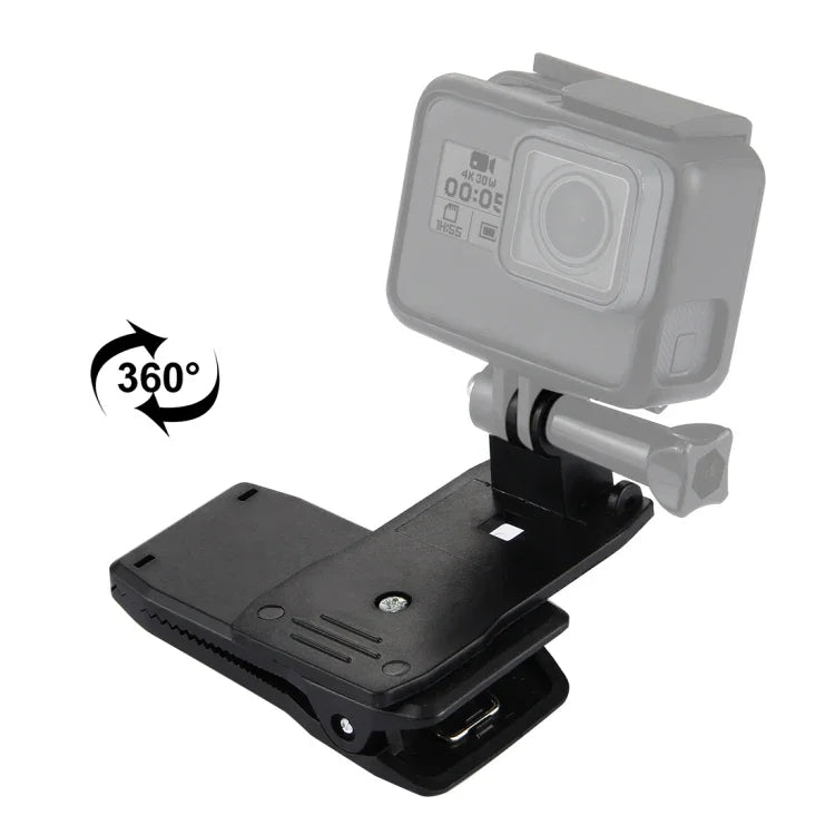 PULUZ GoPro, Insta360, DJI 및 기타 액션 카메라용 360도 회전 백팩 모자 리캠 마운트 퀵 릴리스 클램프 마운트, 모자 리캠 마운트