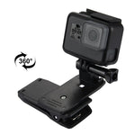 PULUZ GoPro, Insta360, DJI 및 기타 액션 카메라용 360도 회전 백팩 모자 리캠 마운트 퀵 릴리스 클램프 마운트, 모자 리캠 마운트
