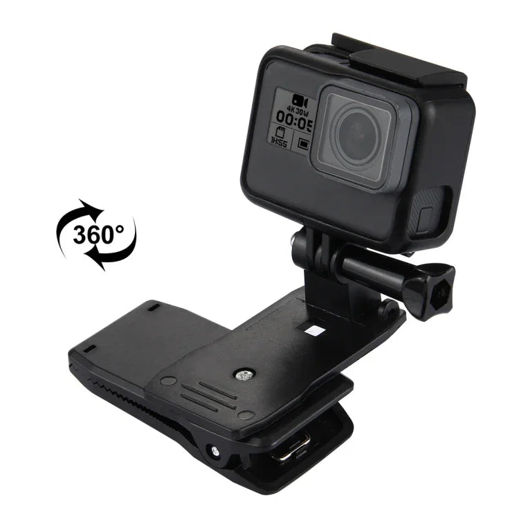 PULUZ GoPro, Insta360, DJI 및 기타 액션 카메라용 360도 회전 백팩 모자 리캠 마운트 퀵 릴리스 클램프 마운트, 모자 리캠 마운트