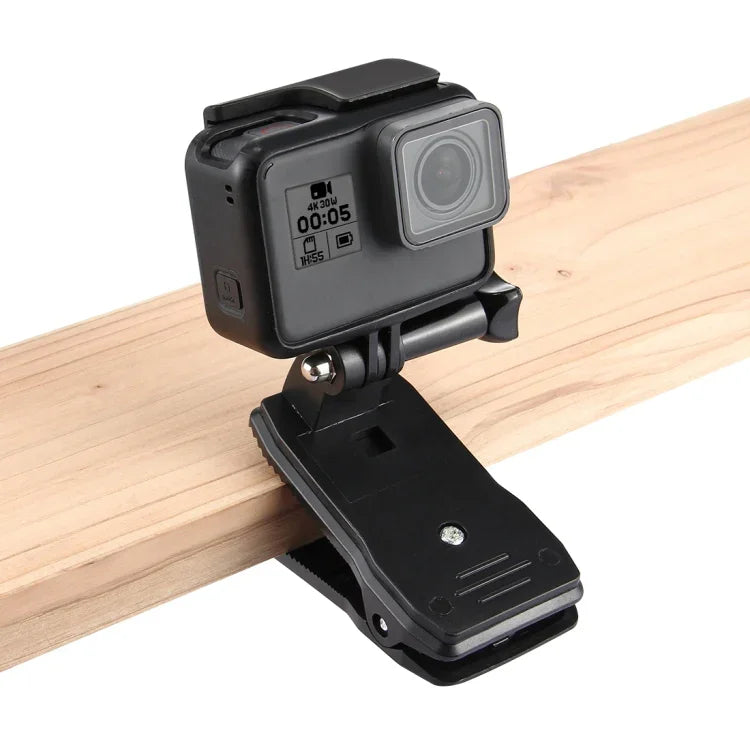 PULUZ GoPro, Insta360, DJI 및 기타 액션 카메라용 360도 회전 백팩 모자 리캠 마운트 퀵 릴리스 클램프 마운트, 모자 리캠 마운트