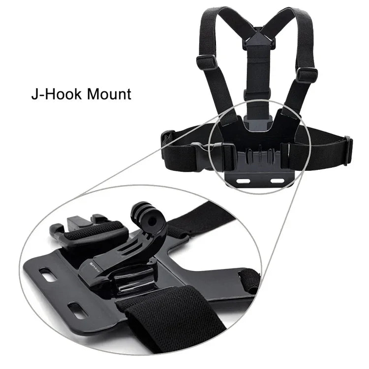 PULUZ 블랙 수직면 J-후크 버클 마운트, PULUZ 액션 스포츠 카메라용 Jaws 플렉스 클램프 마운트, GoPro, Insta360, DJI 및 기타 액션 카메라용 J-후크 마운트