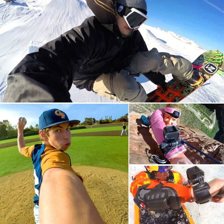 PULUZ 360도 회전 장갑 스타일 손바닥 스트랩 마운트 밴드 GoPro, Insta360, DJI 및 기타 액션 카메라용, 장갑 손바닥 스트랩