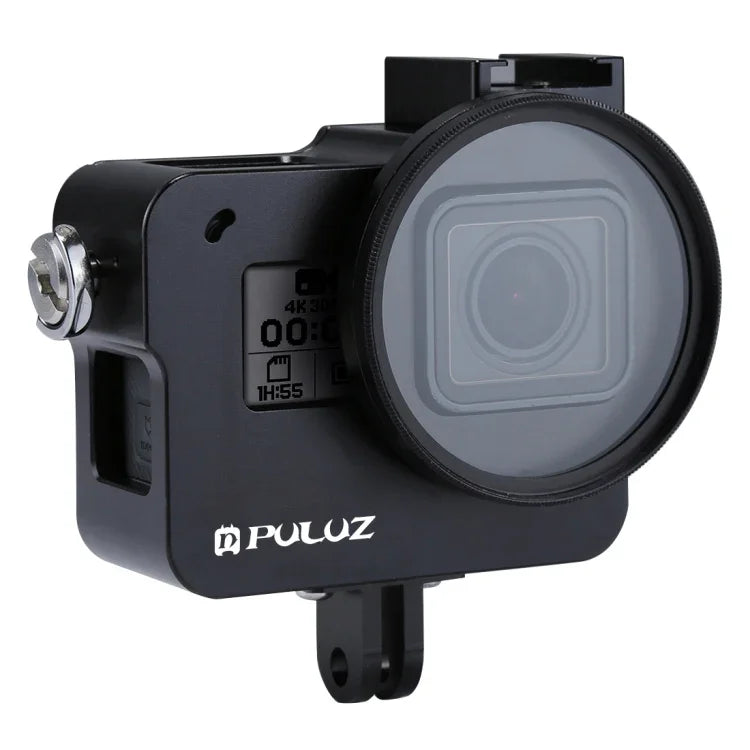 PULUZ 하우징 쉘 CNC 알루미늄 합금 보호 케이지, 보험 프레임 및 52mm UV 렌즈 포함, GoPro HERO(2018) /7 블랙 /6 /5용, HERO6 /5 풀 프레임용, HERO5 풀 프레임용