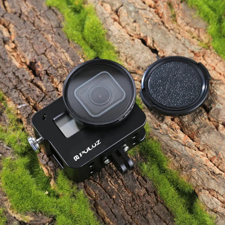 PULUZ 하우징 쉘 CNC 알루미늄 합금 보호 케이지, 보험 프레임 및 52mm UV 렌즈 포함, GoPro HERO(2018) /7 블랙 /6 /5용, HERO6 /5 풀 프레임용, HERO5 풀 프레임용