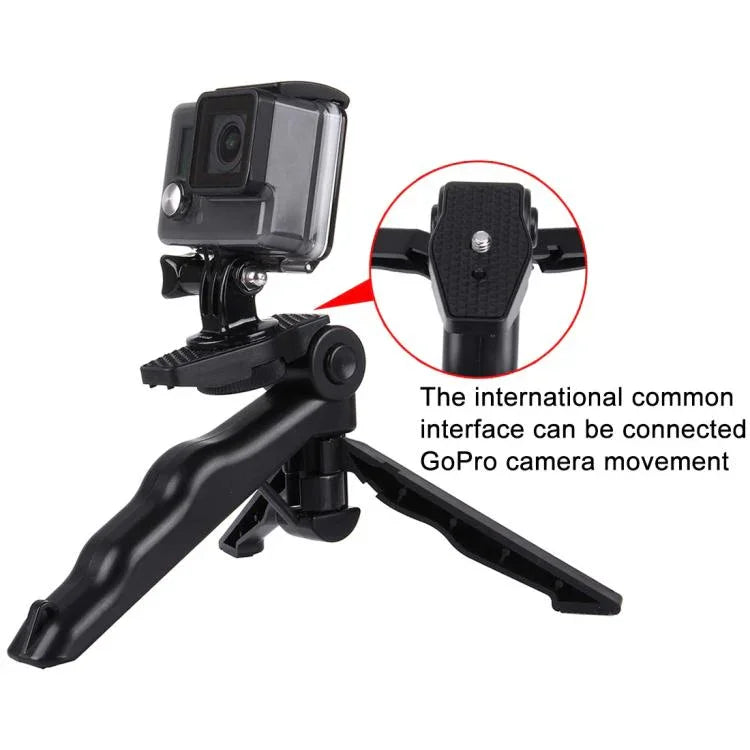 PULUZ 그립 접이식 삼각대 마운트, 어댑터 및 나사 포함, GoPro, Insta360, DJI 및 기타 액션 카메라용, 최대 적재 하중: 2kg