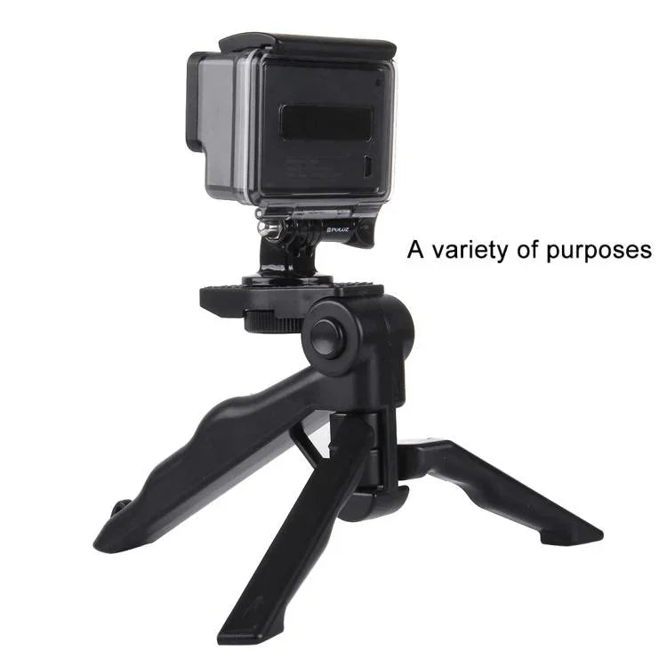 PULUZ 그립 접이식 삼각대 마운트, 어댑터 및 나사 포함, GoPro, Insta360, DJI 및 기타 액션 카메라용, 최대 적재 하중: 2kg