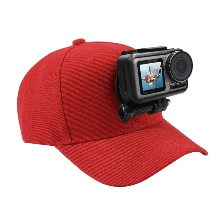 PULUZ 야구 모자, J-후크 버클 마운트 및 나사 포함, GoPro, DJI OSMO 액션 및 기타 액션 카메라용, 야구 모자 검정색, 야구 모자 빨간색, 야구 모자 진한 파란색