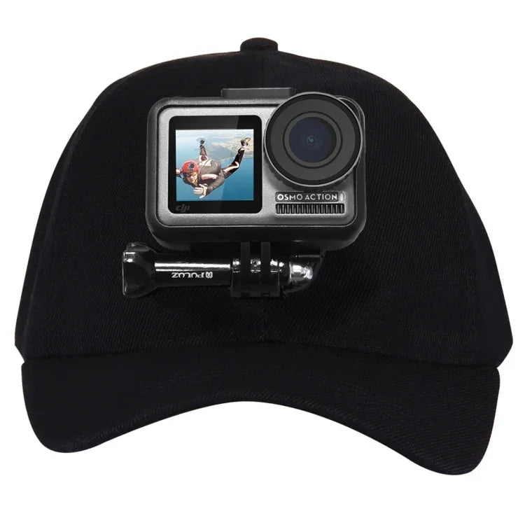 PULUZ 야구 모자, J-후크 버클 마운트 및 나사 포함, GoPro, DJI OSMO 액션 및 기타 액션 카메라용, 야구 모자 검정색, 야구 모자 빨간색, 야구 모자 진한 파란색