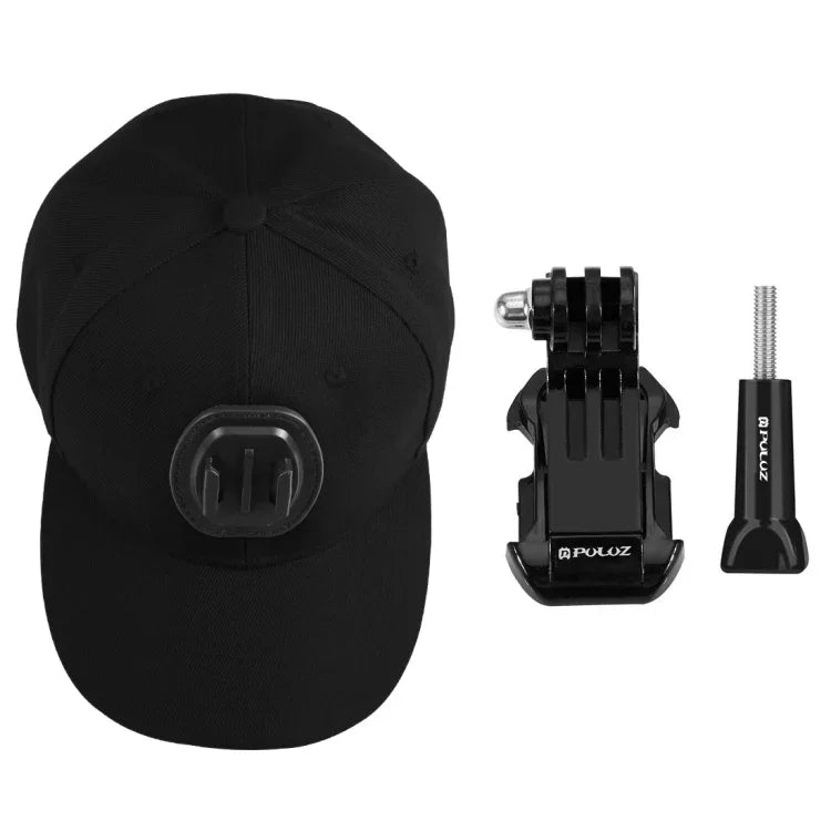 PULUZ 야구 모자, J-후크 버클 마운트 및 나사 포함, GoPro, DJI OSMO 액션 및 기타 액션 카메라용, 야구 모자 검정색, 야구 모자 빨간색, 야구 모자 진한 파란색