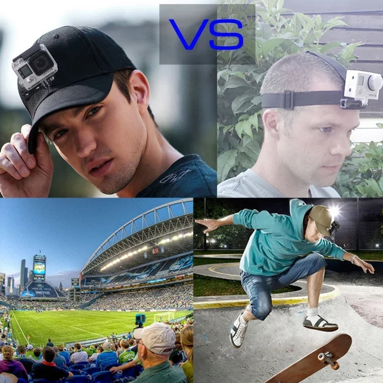 PULUZ 야구 모자, J-후크 버클 마운트 및 나사 포함, GoPro, DJI OSMO 액션 및 기타 액션 카메라용, 야구 모자 검정색, 야구 모자 빨간색, 야구 모자 진한 파란색