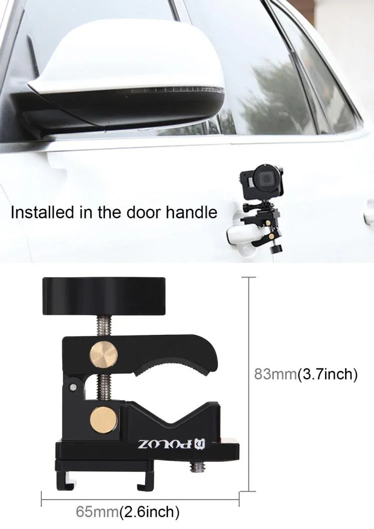 PULUZ 알루미늄 합금 마운트, 범용 고정 클램프, GoPro, Insta360, DJI 및 기타 액션 카메라용, 고정 클램프 마운트