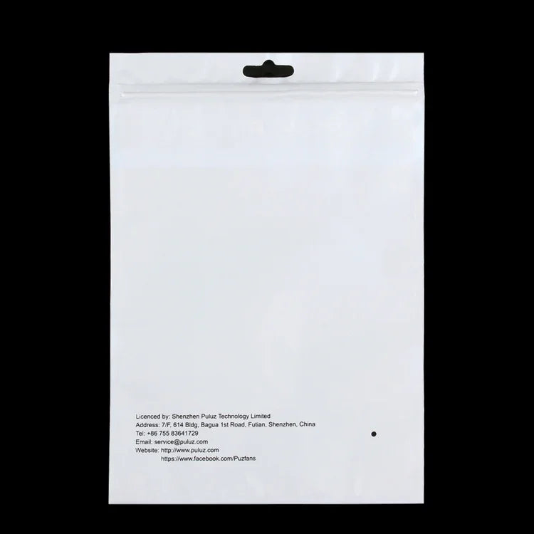 10개 PULUZ 25.8cm x 18cm 행홀 클리어 전면 화이트 펄 쥬얼리 지퍼락 포장 봉투 (사이즈: L), 사이즈: L