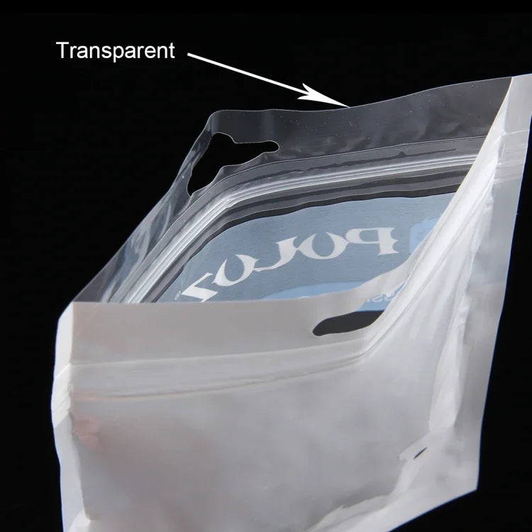 10개 PULUZ 25.8cm x 18cm 행홀 클리어 전면 화이트 펄 쥬얼리 지퍼락 포장 봉투 (사이즈: L), 사이즈: L