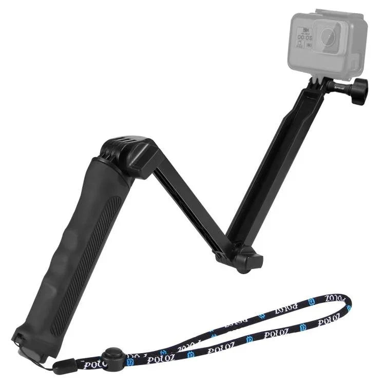 PULUZ 3방향 그립 접이식 삼각대 셀카봉 익스텐션 모노포드 GoPro, Insta360 ONE R, DJI Osmo Action 및 기타 액션 카메라용, 길이: 20-58cm, 길이: 20-58cm