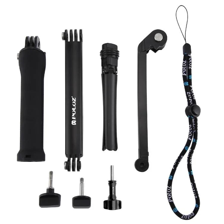 PULUZ 3방향 그립 접이식 삼각대 셀카봉 익스텐션 모노포드 GoPro, Insta360 ONE R, DJI Osmo Action 및 기타 액션 카메라용, 길이: 20-58cm, 길이: 20-58cm
