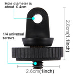 PULUZ 1/4인치 나사 삼각대 마운트 어댑터 GoPro, Insta360, DJI 및 기타 액션 카메라용 5mm 직경 나사 구멍, 3.3cm 직경, 3.3cm 삼각대 마운트 어댑터