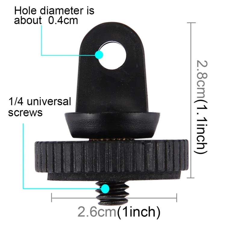PULUZ 1/4인치 나사 삼각대 마운트 어댑터 GoPro, Insta360, DJI 및 기타 액션 카메라용 5mm 직경 나사 구멍, 3.3cm 직경, 3.3cm 삼각대 마운트 어댑터