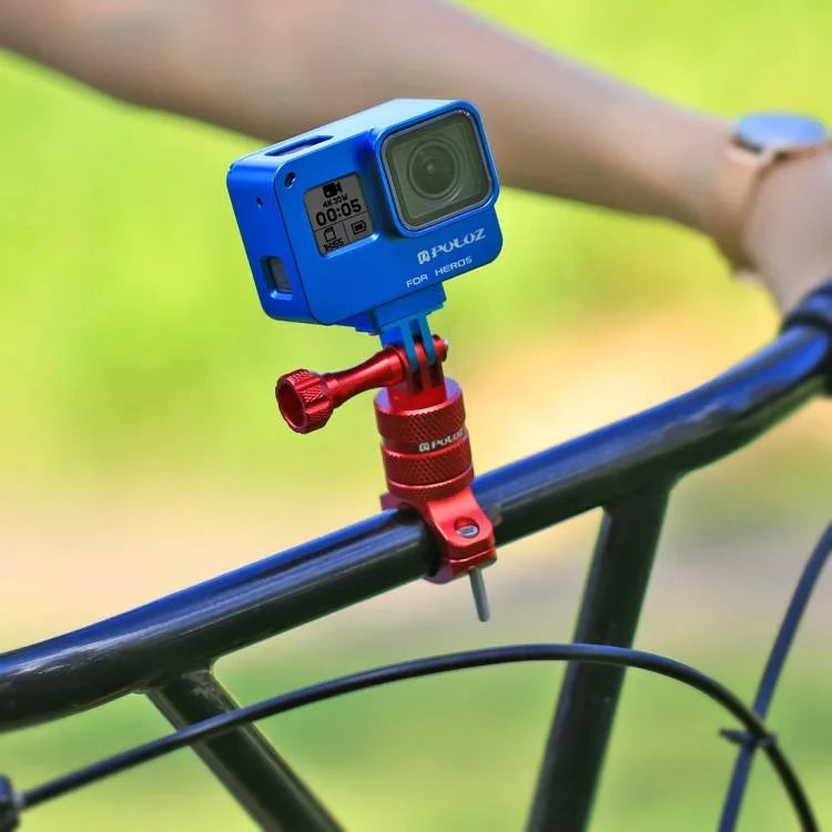 PULUZ 360도 회전 자전거 알루미늄 핸들바 어댑터 마운트 나사 포함 GoPro, Insta360, DJI 및 기타 액션 카메라용, 중국 재고 (레드), 중국 재고 (블루), 핸들바 어댑터 마운트 1