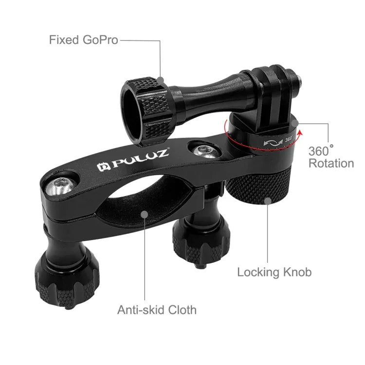PULUZ 360도 회전 자전거 알루미늄 핸들바 어댑터 마운트 나사 포함 GoPro, Insta360, DJI 및 기타 액션 카메라용, 핸들바 어댑터 마운트 2