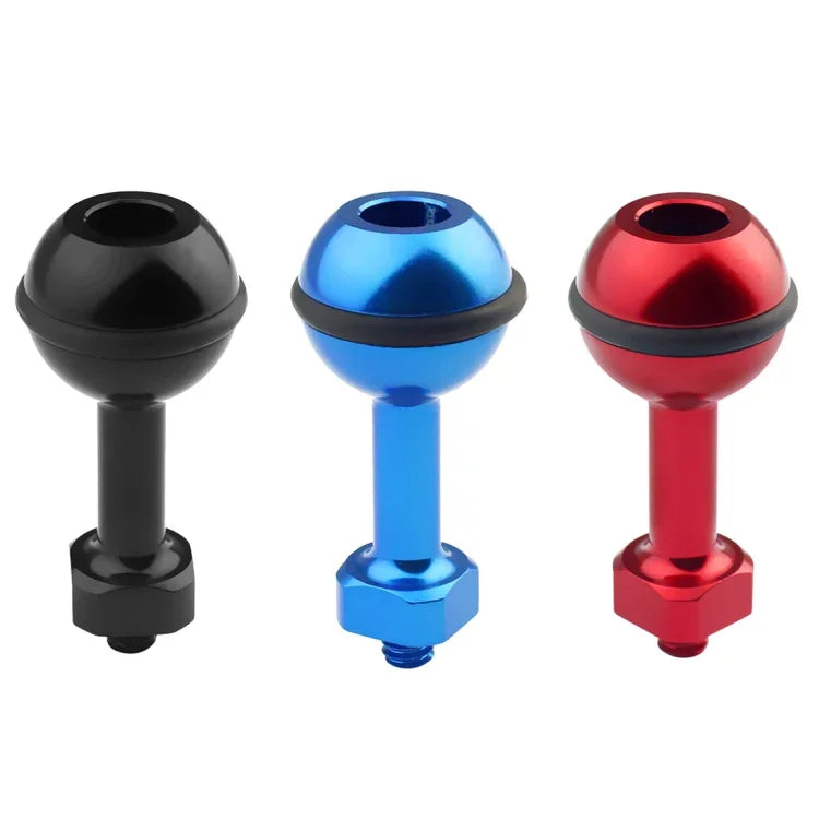 PULUZ 1/4 inch Screw Aluminum Ball Adapter Mount for GoPro, Insta360, DJI and Other Action Cameras, Diameter: 2.5cm, 1/4 inch Screw(Black), 1/4 inch Screw(Blue)