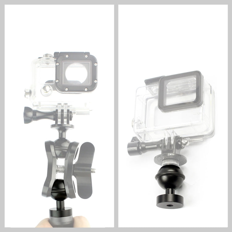 PULUZ CNC 알루미늄 볼 헤드 어댑터 마운트 for GoPro, Insta360, DJI 및 기타 액션 카메라, 직경: 2.5cm, CNC 알루미늄 (블랙)