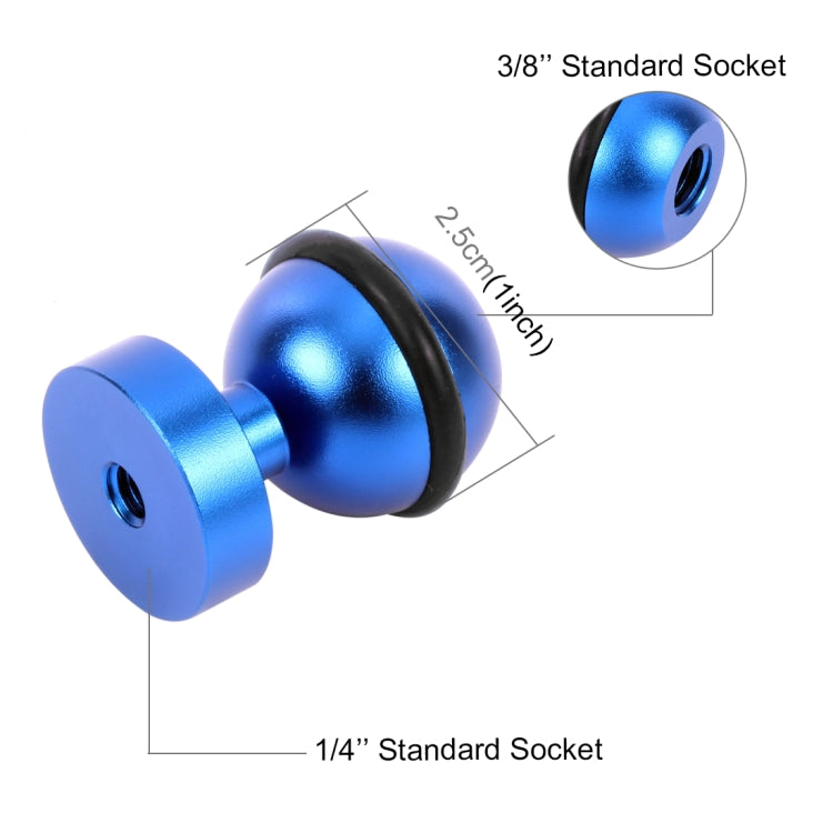 PULUZ CNC 알루미늄 볼 헤드 어댑터 마운트 for GoPro, Insta360, DJI 및 기타 액션 카메라, 직경: 2.5cm, CNC 알루미늄 (블랙)
