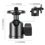 PULUZ 1/4인치 내부 나사 금속 삼각대 볼 헤드 어댑터 노브 잠금 포함, 1/4인치 내부 나사