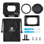 PULUZ Sony RX0용 알루미늄 합금 보호 케이지 + 37mm UV 필터 렌즈 + 렌즈 선쉐이드, 나사 및 드라이버 포함, 케이지 블랙, 케이지 골드, 케이지 블루, 케이지 레드, 케이지 실버