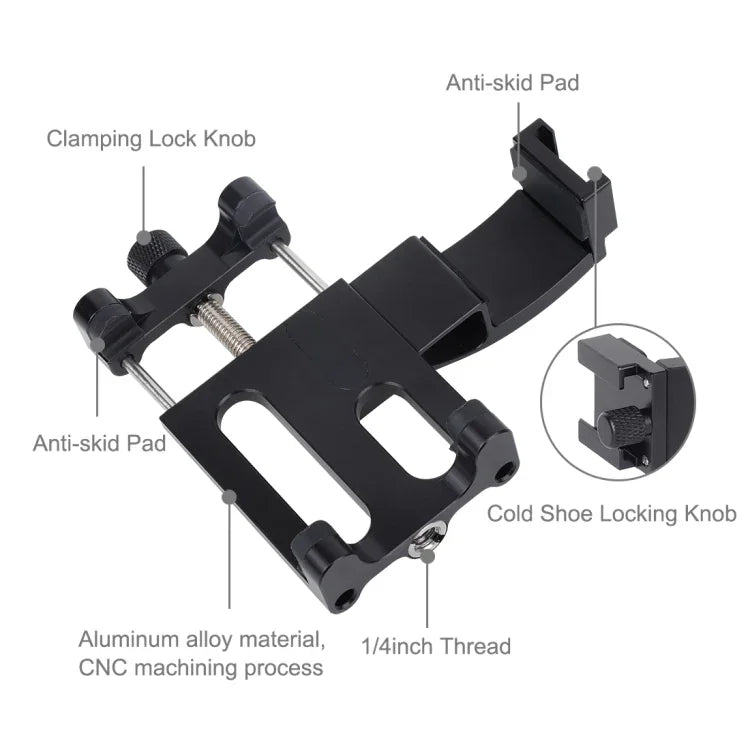 PULUZ 다기능 알루미늄 합금 스마트폰 고정 클램프 확장 홀더 마운트 브래킷 DJI OSMO Pocket / Pocket 2용, 고정 클램프