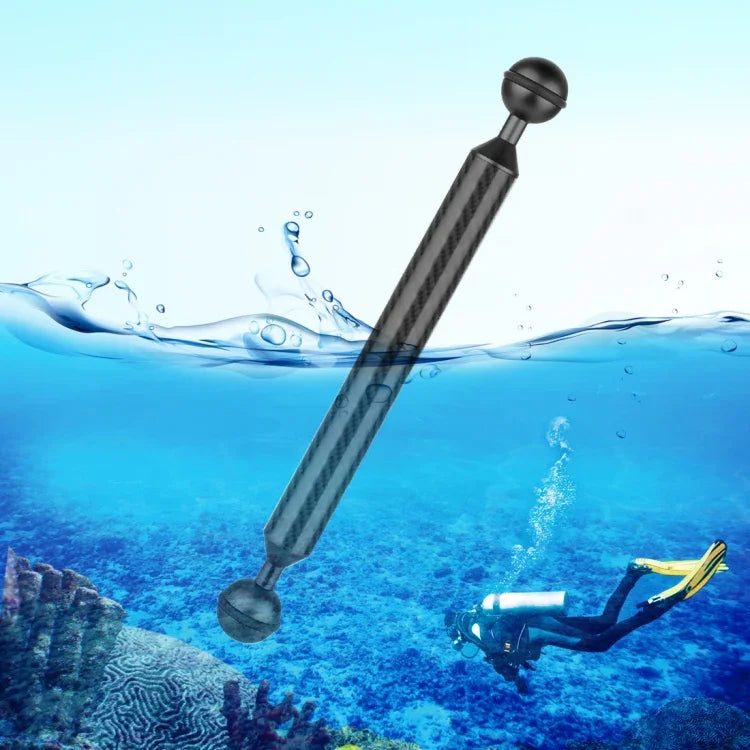 PULUZ 9인치 23cm 길이 20.8mm 직경 듀얼 볼 카본 파이버 플로팅 암, 볼 직경: 25mm, 9인치 검정색