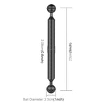 PULUZ 9인치 23cm 길이 20.8mm 직경 듀얼 볼 카본 파이버 플로팅 암, 볼 직경: 25mm, 9인치 검정색