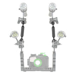 PULUZ 9인치 23cm 길이 20.8mm 직경 듀얼 볼 카본 파이버 플로팅 암, 볼 직경: 25mm, 9인치 검정색
