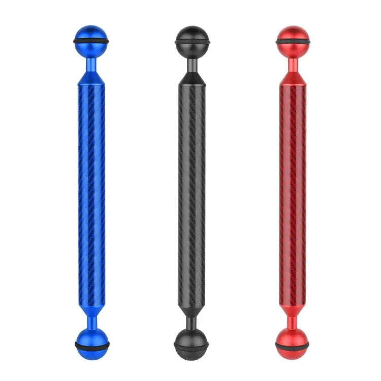 PULUZ 9인치 23cm 길이 20.8mm 직경 듀얼 볼 카본 파이버 플로팅 암, 볼 직경: 25mm, 9인치 검정색